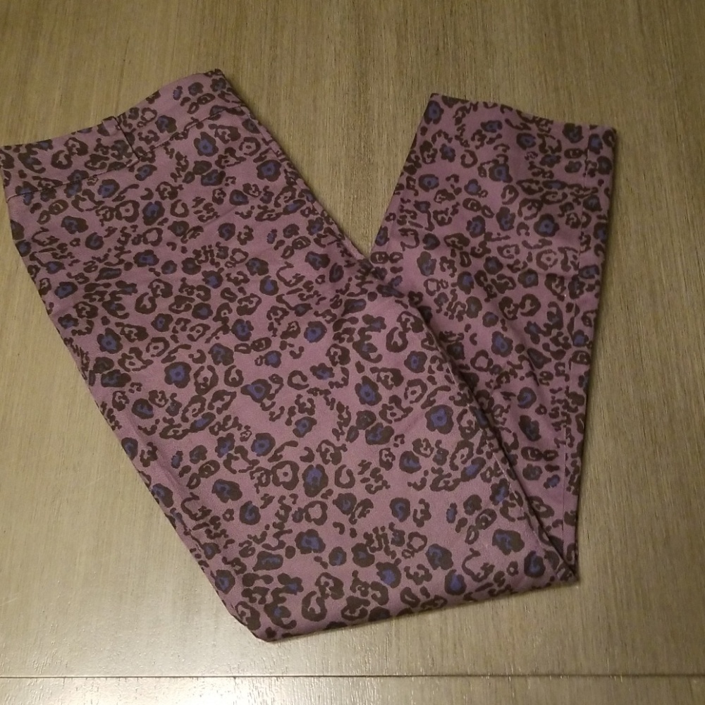 Ann Taylor Petite Purple Cheetah Print Size 6p